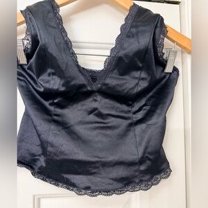 Kimchi Blue | Midnight Satin Lace Chemise